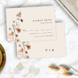 Boho Chic Blommig Bröllop OSA Kort