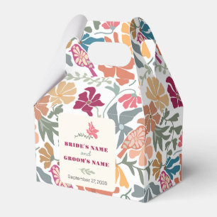 Boho Chic Blommig Retrobröllop från mitten av sekl Presentaskar