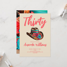 Boho Chic Blommigt 30års födelsedag Inbjudningar