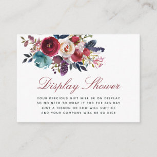 Boho Chic blommigt Baby Shower Visning Shower Tilläggskort