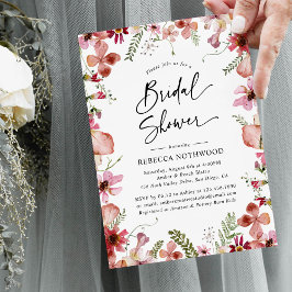Boho Chic Blommigt Botanical Möhippa Brunch Inbjudningar