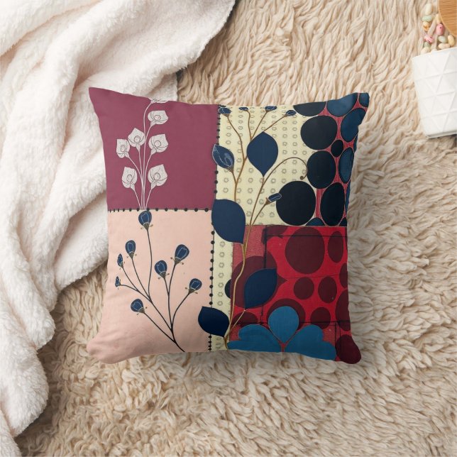 Boho Chic Blommigt Dekorativ kudde (Filt)