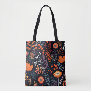 Boho Chic Blommigt Fall Mönster Tygkasse