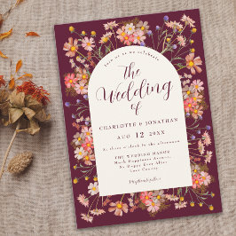Boho Chic Blommigt Fall Wedding Inbjudningar