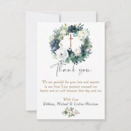 Boho Chic Blommigt Girls Baptism Tack Kort