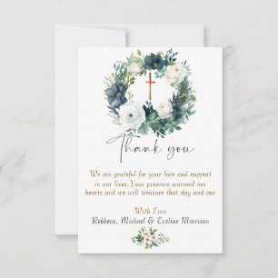 Boho Chic Blommigt Girls Baptism Tack Kort