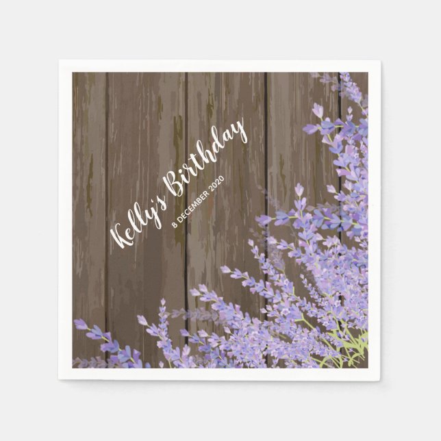 boho chic blommigt, lavender, Cocktail Papper Napk Pappersservett (Framsidan)