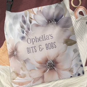 Boho Chic Blommigt Löv Namn Baby Axelväska