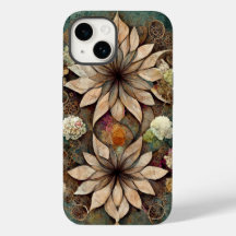 Boho chic blommigt mandala iphone case
