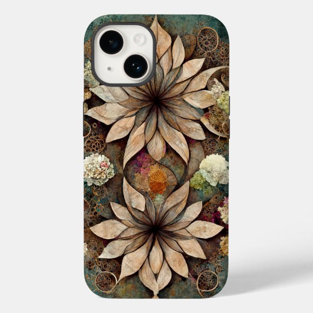 Boho chic blommigt mandala iphone case (Baksida)