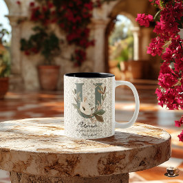 Boho Chic Blommigt Monogram Mugg - Uma