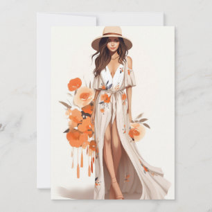 Boho Chic Blommigt vykort