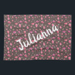 Boho Chic Blommönster Rosa Brown Personlig Kökshandduk<br><div class="desc">Boho Chic Blommönster i Rosa och Brown Personlig Kitchen Towel</div>