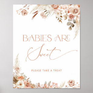 Boho Chic Blommor Babys är söta Poster