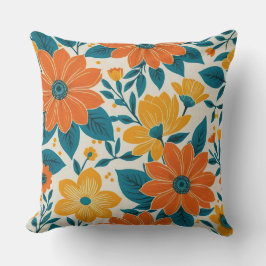 Boho chic-blommor, modern stil kudde