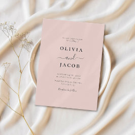 Boho Chic Bohemian  Rosa Calligraphy Bröllop Inbjudningar