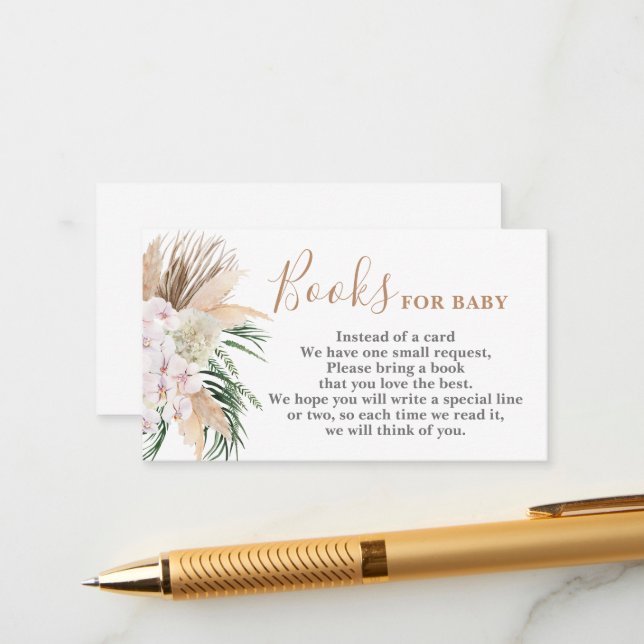 Boho chic Bokar för Baby Card Tilläggskort (Fram/Back In Situ)