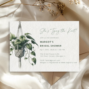 Boho Chic Botanical Tie the Knot Möhippa Eco Inbjudningar