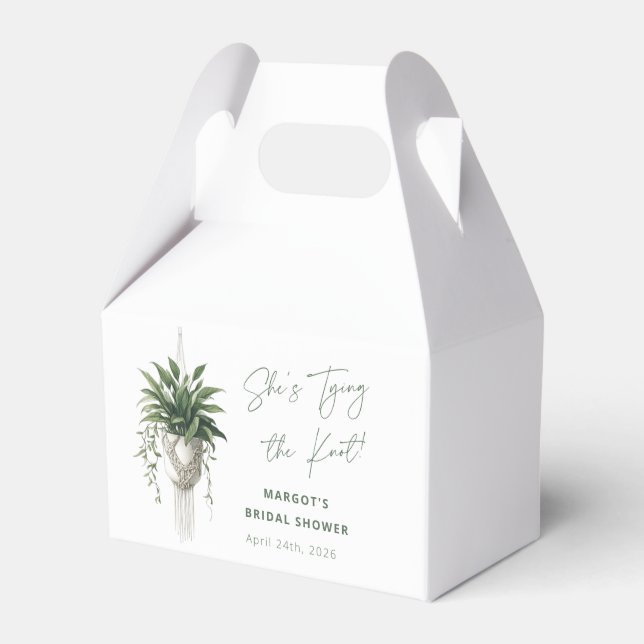 Boho Chic Botanisk "Slå Knut" Bröllopsdusch Presentaskar (Framsidan Sidan)