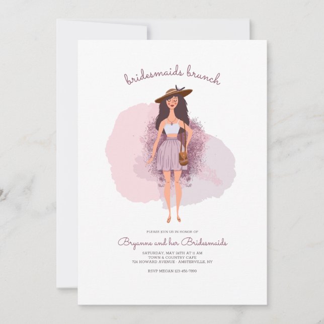 Boho Chic Bridesmaids Brunch-inbjudan Inbjudningar (Framsida)
