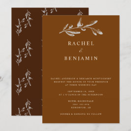 Boho Chic Bröllop Elegant Terracotta Botanical Inbjudningar