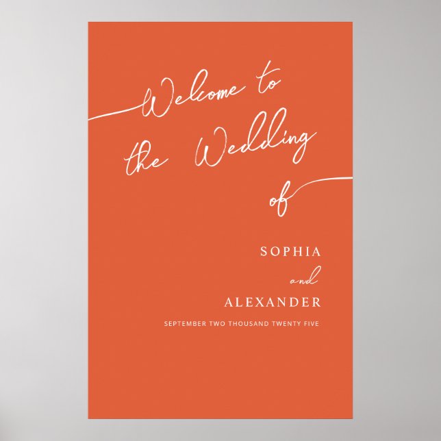 Boho Chic Bröllop Poster Signera Välkommen. (Framsidan)
