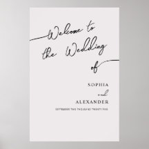 Boho Chic Bröllop Poster Signera Välkommen.