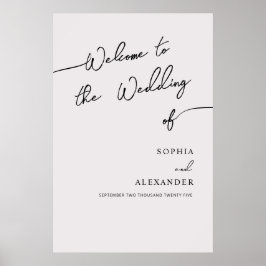 Boho Chic Bröllop Poster Signera Välkommen.