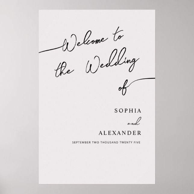 Boho Chic Bröllop Poster Signera Välkommen. (Framsidan)