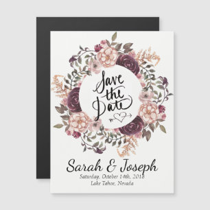 Boho Chic Bröllop spara datum Magnet