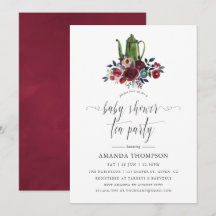 Boho Chic Burgunder och Marinblå Baby Shower Tekva