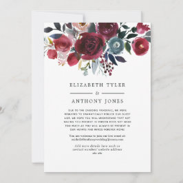 Boho Chic Burgunder och Marinblå Reducerad Gästlis Meddelande