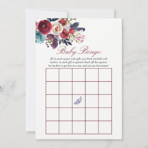 Boho chic burgundy och Baby Bingo