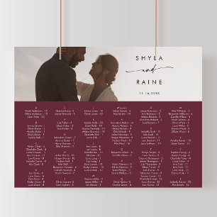 Boho Chic Burgundy Red Bild Sittdiagram Poster