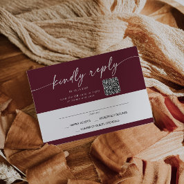 Boho Chic Burgundy Red Mail In och QR-kod OSA Kort
