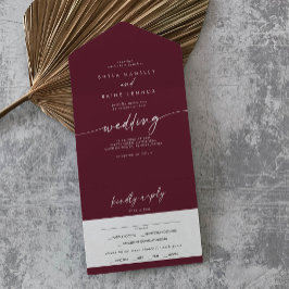 Boho Chic Burgundy Red Meal Choice OSA Bröllop