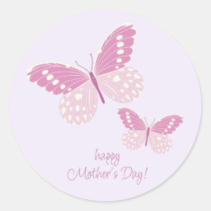 Boho Chic Butterflies Lycklig Mors dag Stickers Runt Klistermärke