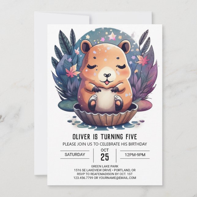 Boho Chic Capybara Dream Birthday Inbjudningar (Framsida)
