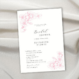 Boho Chic Cherry Blommar Rosa Blommigt Möhippa Inbjudningar