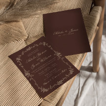 Boho Chic Chokladbrun Blommig Gammal Peng Bröllop