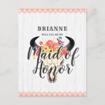 Boho Chic Cow Skull blir min Maid of honor
