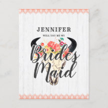Boho Chic Cow Skull kommer att bli min bridesmaid