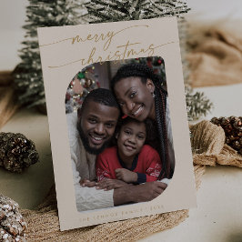 Boho Chic Cream Guld Photo Cute God jul Julkort