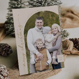 Boho Chic Cream Guld Photo Modern God jul Julkort