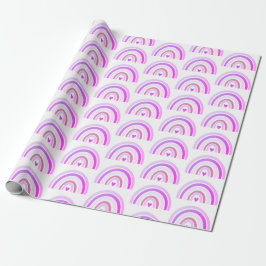 Boho Chic Cute Lila Rainbow Wrapping Papper Presentpapper
