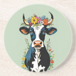 Boho Chic Cute Minimalist Cow Flower Krona Underlägg