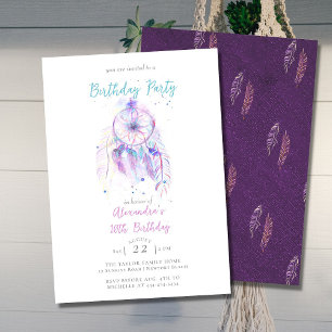 Boho Chic Dream Catcher Lila vilken ålder som hels Inbjudningar