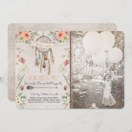 Boho chic Dreamcatcher födelsedagsfest inbjudan