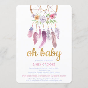 Boho Chic Drömfångare Bebis Shower Inbjudan