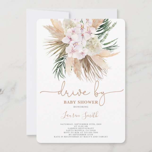 Boho chic dry handflatan Baby Shower Inbjudningar (Framsida)